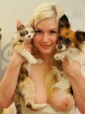 Bosomy blonde Danielle FTV fingers her meaty flexible pussy in front of you