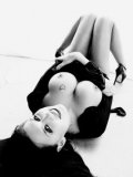 Black and white photos of spectacled brunette pornstar Eva Angelina showing off her big boobs