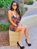 Lilly FTV in nice dress spreads her legs and shows her twat after flashing her tits