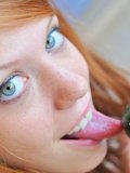 Lacie FTV and Tamara have lesbian fun sticking big cucumber in each others pussies