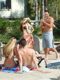 It is on the nudist beach where the busty chick Brittney Skye participates in the group orgy