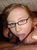Cum loving four-eyed blonde honey Satine Spark gets her unbelievably pink pussy nailed POV