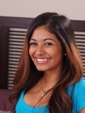 Frisky Latina teen Ruby Rayes blows big cock and gets screwed by it on the bed