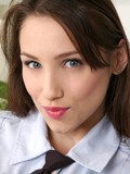 brunette teen tied usa army shirt white pants Celeste Star
