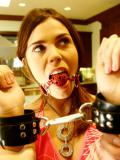 Izzy Bella Blu gets handcuffed and ballgagged before man drills her pussy