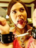 Izzy Bella Blu gets handcuffed and ballgagged before man drills her pussy