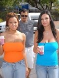 Bosomy latinas in jeans and tops Natasha Dulce and Bella Blaze get fucked together