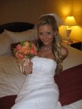 Horny bride Phoenix Marie is doing first blowjob on her beloved man’s dick