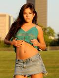jeans mini skirt posing outdoor Shyla Jennings