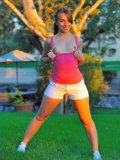 Flexible Sofia Sultry does exercises and shows her naughty bits in the open air