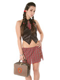 Ennie Brunette Softcore Teen Uniform