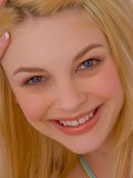 Smiling blonde teen Bree Daniels loves to raise her legs high in the air and touch herself nastily