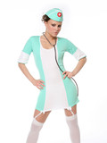 Monica Sweet is a naughty nurse that strips out of her seductive uniform very temptingly