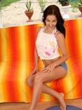 brunette posing on the sofa rosy dildo teen Billy Raise