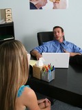 at office blowjob couple sex glasses Brooke Bennett