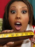 Horny ebony slut Alexa Cruz enjoys interracial sex and gets enormous cumshots on her cute face