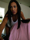 Tight Amia Moretti gets shagged on a king sized bed in front of amateur camera