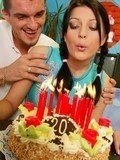 brunettes cumshot happy birthday pink bikini Simone V